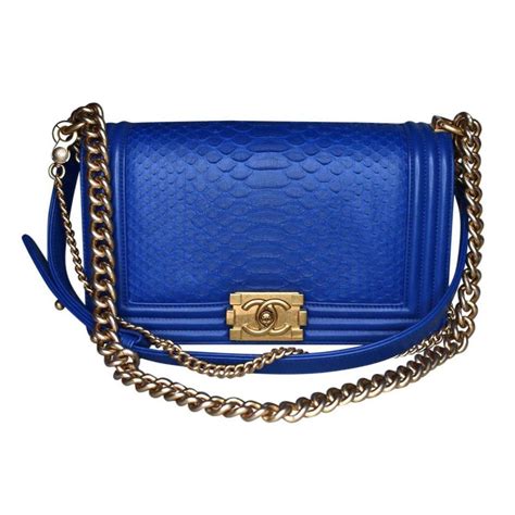 blue python chanel boy bag|Chanel python bags for sale.